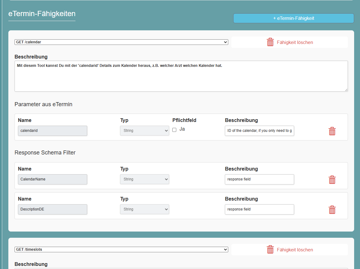 eTermin Integration - Telefonassistent Konfiguration Demo